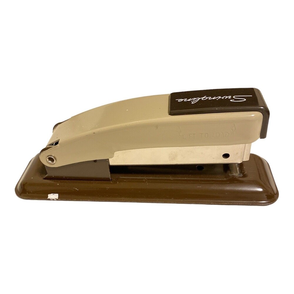 VINTAGE SWINGLINE Stapler For PARTS or REPAIR Fix Only Tan Brown Collectible